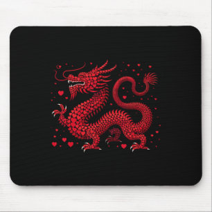 Dragon Hearts Happy Chinese New Year 2024 Valentin Mouse Pad