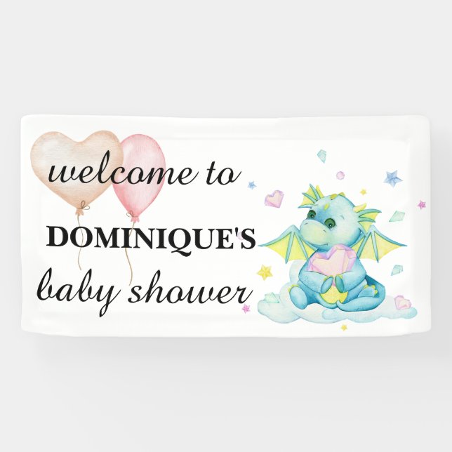 Dragon Holding A Heart - Welcome Banner (Horizontal)