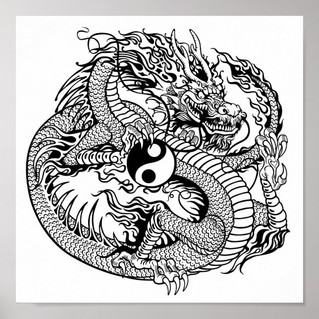 dragon holding yin yang poster (Front)