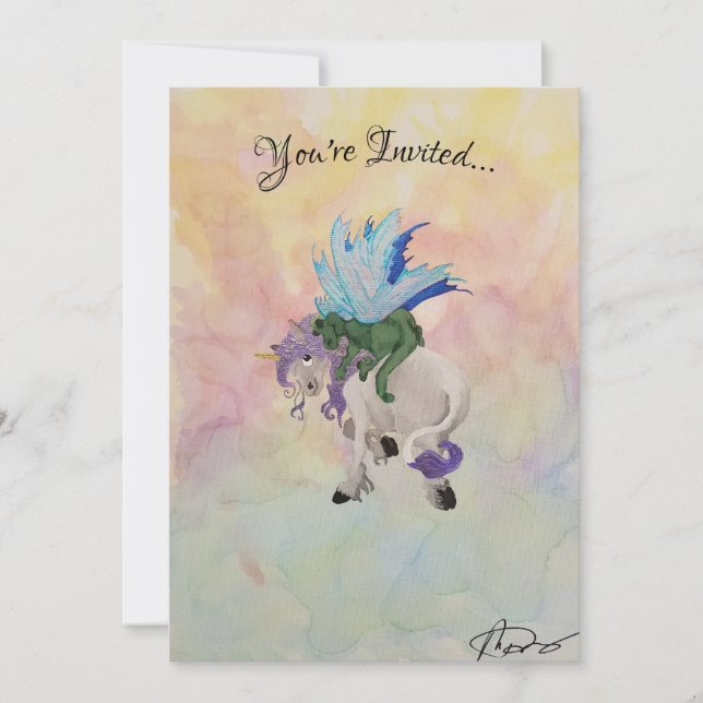 Dragon Hugs Invitation (Front)