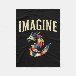 Dragon Imagine Colorful Lygonal Fantasy Art Women Fleece Blanket