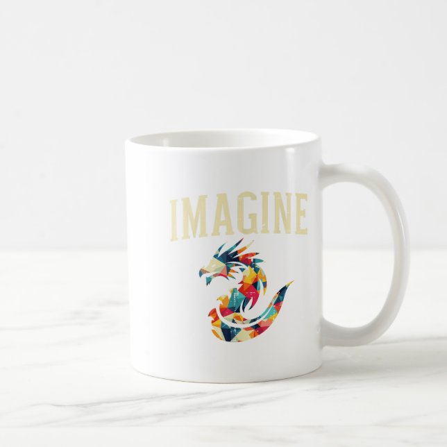 Dragon Imagine Colourful Lygonal Fantasy Art Women Coffee Mug (Right)