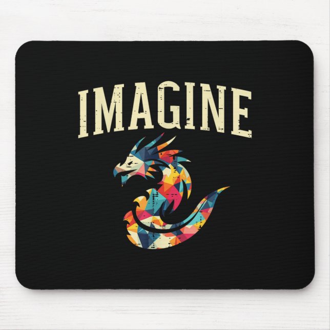 Dragon Imagine Colourful Lygonal Fantasy Art Women Mouse Pad (Front)