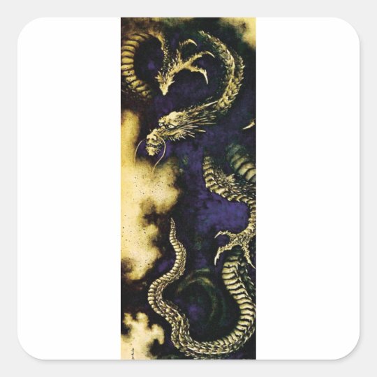 Dragon in a Rain Cloud Square Sticker