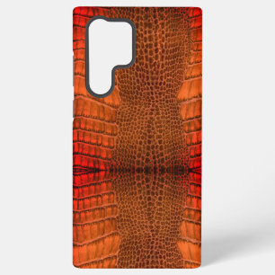 Dragon in Bright Orange Faux Leather Samsung Galaxy Case