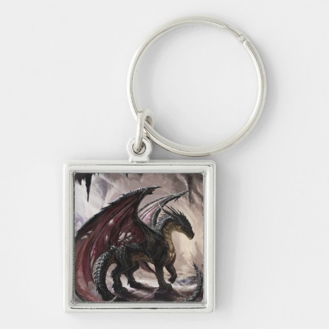 Dragon In Cave Key Ring (Front)