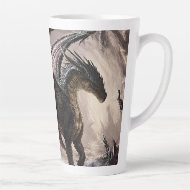Dragon In Cave Latte Mug (Right)