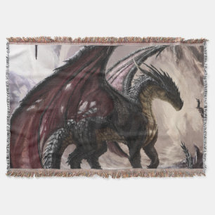 Dragon In Cave Throw Blanket