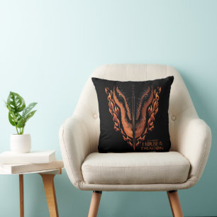Dragon in Flames Behind Sword Cushion