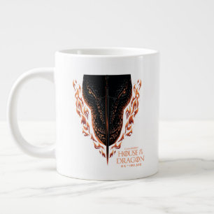 Dragon in Flames Behind Sword Large Coffee Mug