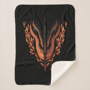 Dragon in Flames Behind Sword Sherpa Blanket