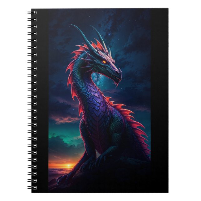 Dragon in Night Sky Notebook (Front)