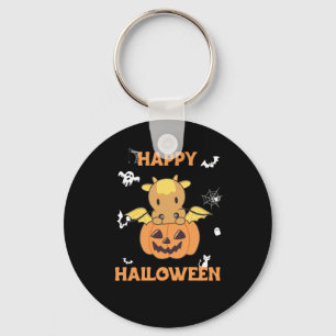 Dragon In Pumpkin Sweet Dragon Happy Halloween Key Ring