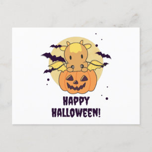 Dragon In Pumpkin Sweet Dragon Happy Halloween Postcard