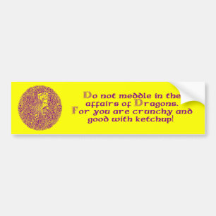 Dragon in Round Celtic Knot Bumper Sticker