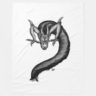 Dragon in Tattoo Style Fleece Blanket