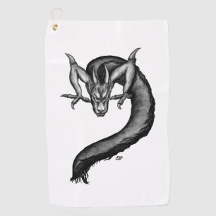 Dragon in Tattoo Style Golf Towel