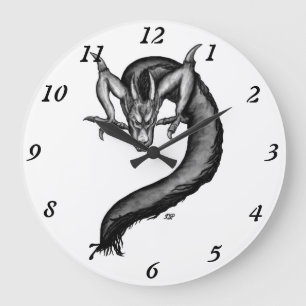 Dragon in Tattoo Style Large Clock