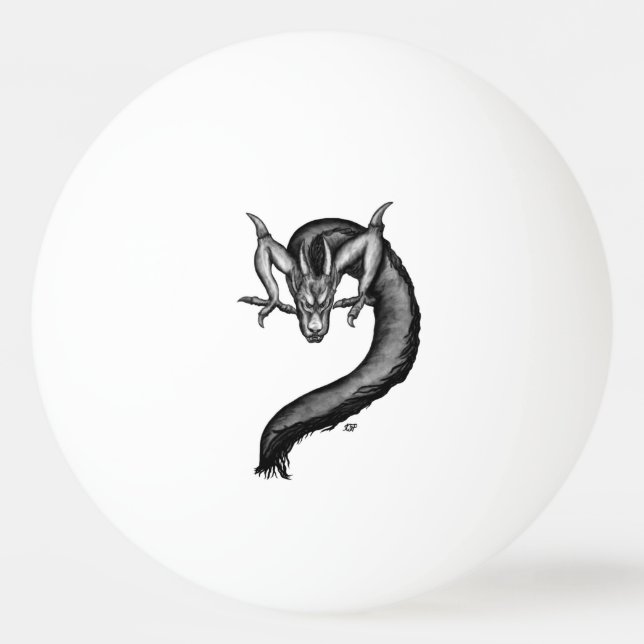 Dragon in Tattoo Style Ping Pong Ball (Front)