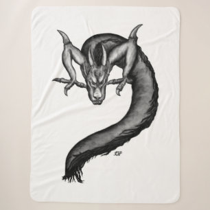 Dragon in Tattoo Style Sherpa Blanket
