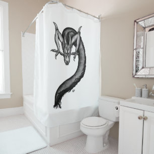 Dragon in Tattoo Style Shower Curtain