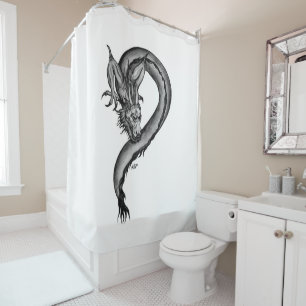 Dragon in Tattoo Style Shower Curtain