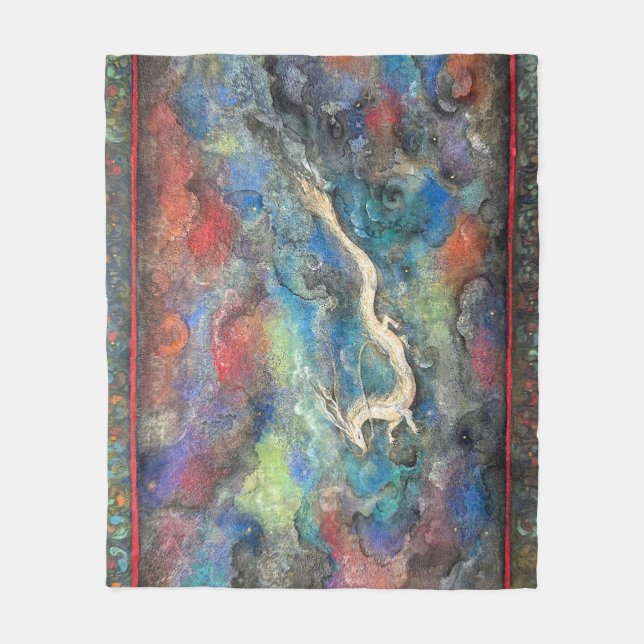 Dragon in the Clouds Fleece Blanket (Front)