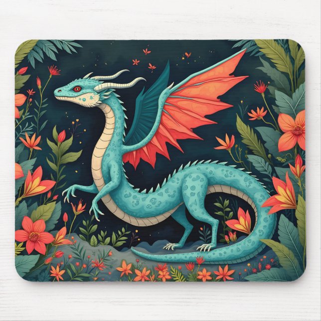 Dragon in the Jungle Mouse Pad (Front)