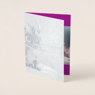 Dragon in the snow.  foil card