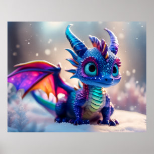 Dragon in the snow. poster