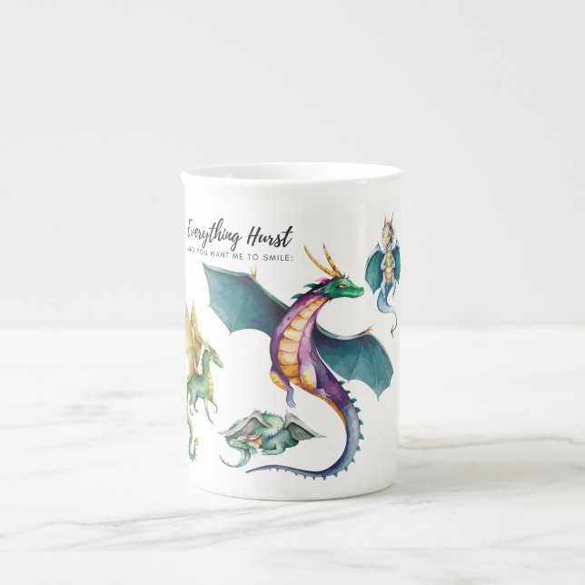 Dragon is a reptile-like legendary bone china mug (Front)