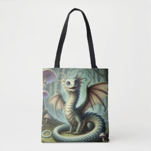 Dragon Jabberwocky Cute Fantasy Creature Art Tote Bag
