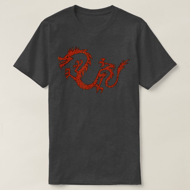 Dragon Japan Retro Style Asia Mosaic Dragon T-Shir T-Shirt (Design Front)