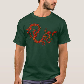 Dragon Japan Retro Style Asia Mosaic Dragon  T-Shirt
