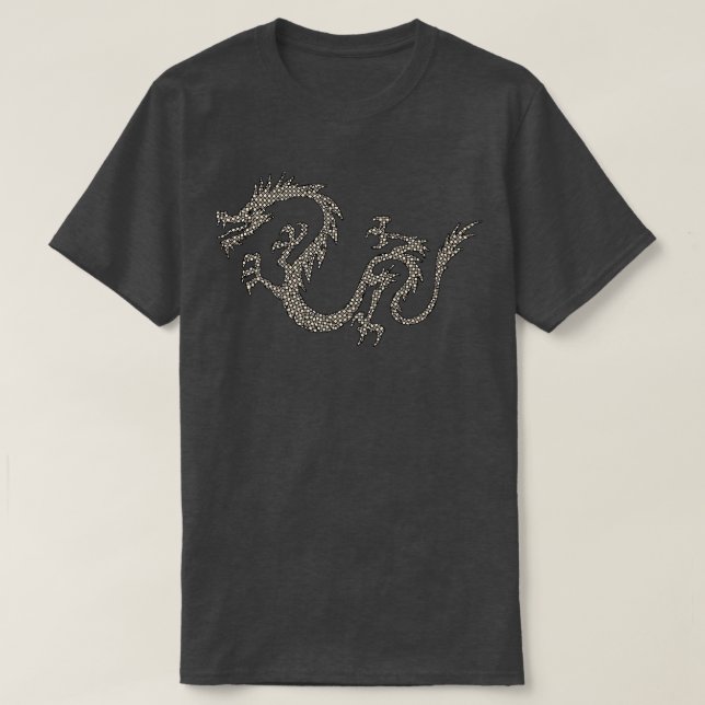 Dragon Japan Retro Style Asia Mosaic Dragon  T-Shirt (Design Front)