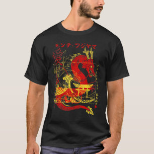 Dragon Kanji Dragon With Japanese Torii T-Shirt