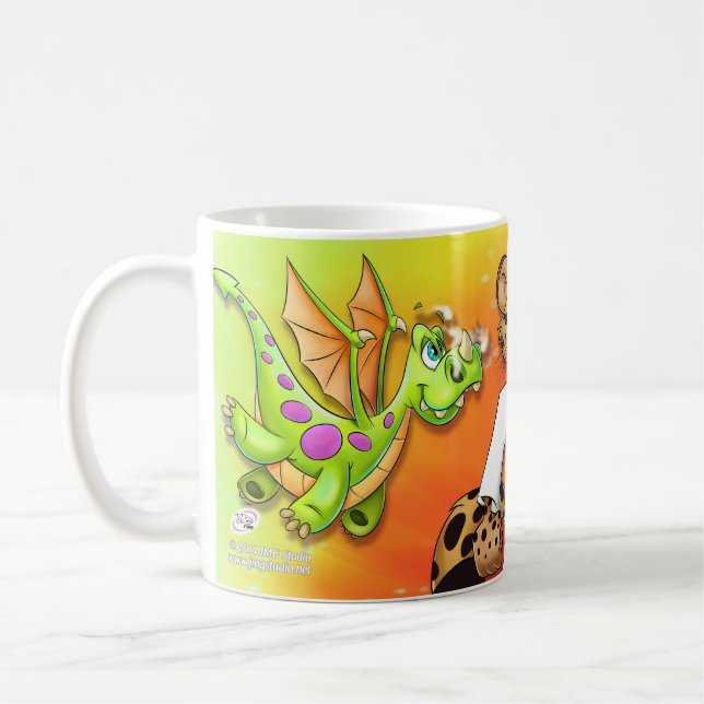 Dragon, Karate, Mummy oh my! cartoon mug (Left)