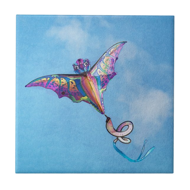 Dragon Kite  Ceramic Tile (Front)