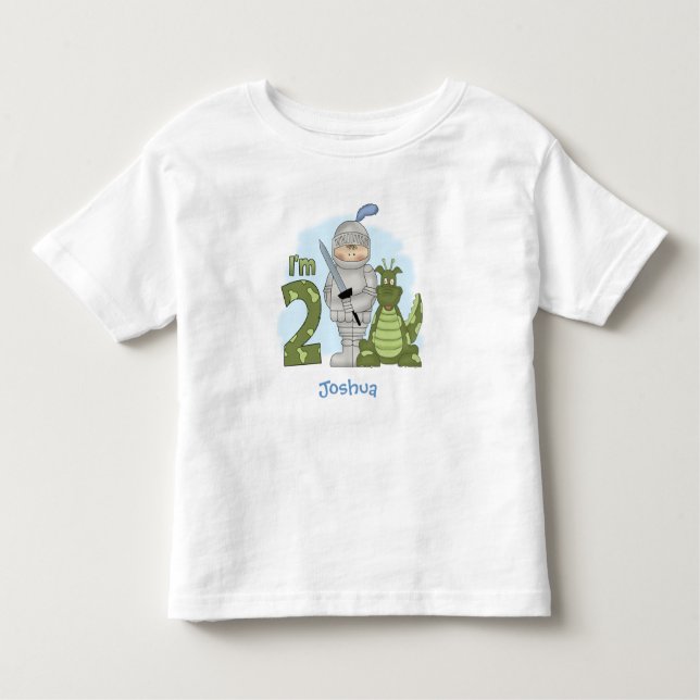 Dragon Knight 2nd Birthday Personalised Toddler T-Shirt (Front)