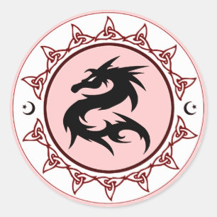 Dragon Knot 3 Classic Round Sticker