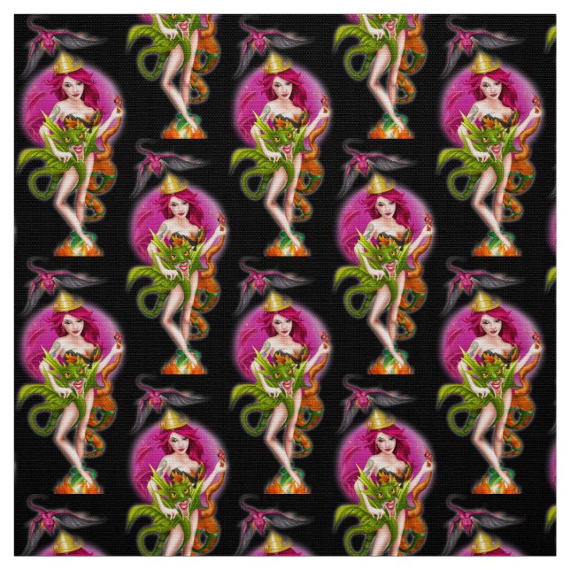 Dragon Lady Princess Fire Queen Fabric (Swatch)