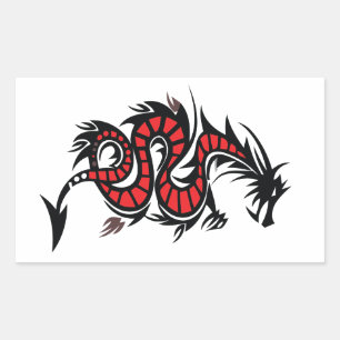 DRAGON LEATHER RECTANGULAR STICKER