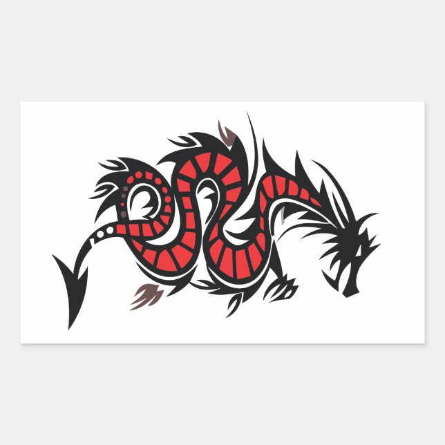 DRAGON LEATHER RECTANGULAR STICKER (Front)
