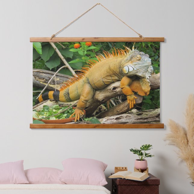 Dragon light brown and orange dragon lizard hanging tapestry (Bedroom)