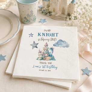 Dragon Little Knight Fairytale Boy 1st Birthday Napkin