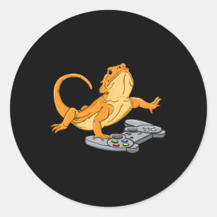 Dragon Lizard Gamer Video Game Gecko Classic Round Sticker