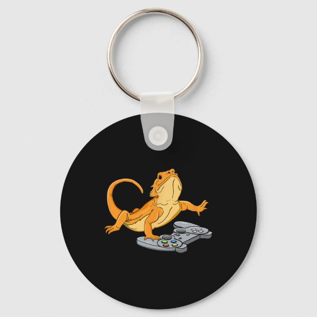Dragon Lizard Gamer Video Game Gecko  Key Ring (Front)