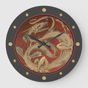 Dragon Lore Art Nouveau Large Clock