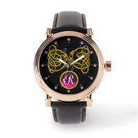 DRAGON LOVE/ GOLD CELTIC KNOTS GEMSTONE MONOGRAM