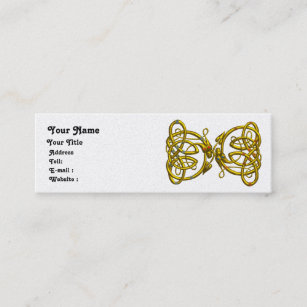 DRAGON LOVE ,gold metallic paper Mini Business Card